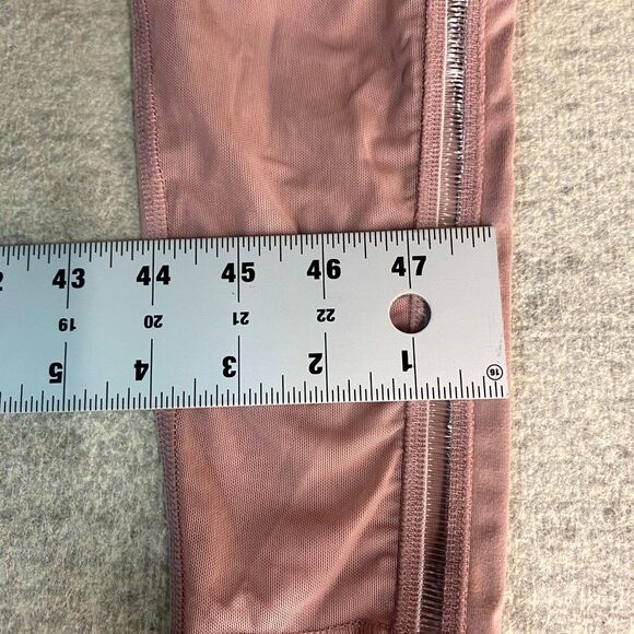 Abercrombie & Fitch Rose Pink Leggings Plastic Ribbed Side Womens Size S - Picture 13 of 14